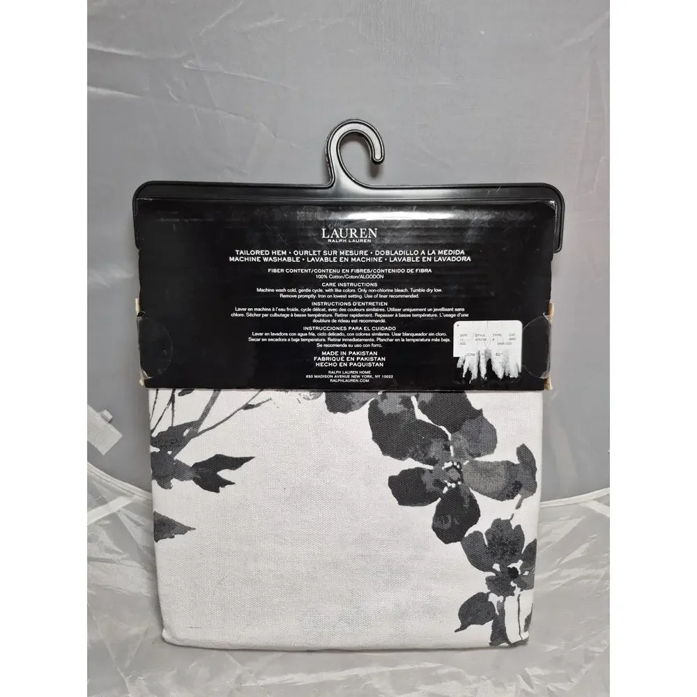 💥 Ralph Lauren Fabric Shower Curtain Black Floral 70